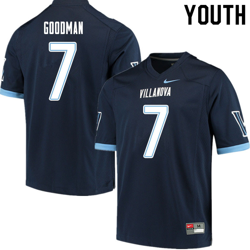 Youth #7 Jalen Goodman Villanova Wildcats College Football Jerseys Sale-Navy